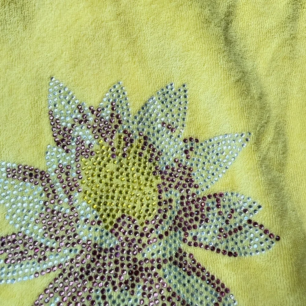 Designer From Denny’s! Circo Bright Yellow & White Hooded Zip-Up Terry Tunic